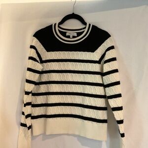 Milly Black and White (not bright white) cotton sweater